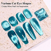 Imtiti Cat Eye Gel Nail Polish 15Ml Blue Green Crystal Glitter Cat Eye Gel Polish With Magnet Magnetic Gel Nail Polish Holograp