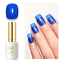 Imtiti Pearl Gel Nail Polish 05 Fl Oz Deep Blue Glitter Gel Polish Soak Off Led Uv Shimmer Mermaid Pearlescent Nail Gel Polish