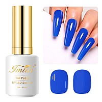 Imtiti Blue Gel Nail Polish 05 Fl Oz Deep Blue Gel Polish Soak Off Led Uv Nail Gel Polish Spring Summer Gel Nail Polish Diy Na