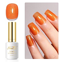 Imtiti Glitter Gel Nail Polish 05 Fl Oz Orange Glitter Gel Polish Soak Off Led Uv Shimmer Sparkle Nail Gel Polish Diy Nail Art