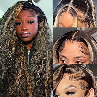 13X6 Lace Front Wigs Human Hair 1B27 Deep Wave Lace Front Wigs Human Hair Glueless Wigs Human Hair Curly Human Hair Wig Highlig