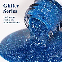 Imtiti Glitter Gel Nail Polish 05 Fl Oz Sky Blue Iridescent Glitter Gel Polish Soak Off Led Uv Diamond Sparkle Nail Gel Polish