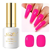 Imtiti Pink Gel Nail Polish 05 Fl Oz Hot Pink Gel Polish Soak Off Led Uv Nail Gel Polish Spring Summer Gel Nail Polish Diy Nai