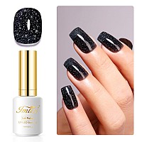 Imtiti Glitter Gel Nail Polish 05 Fl Oz Black Glitter Gel Polish Soak Off Led Uv Diamond Shimmer Sparkle Nail Gel Polish Diy N