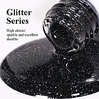 Imtiti Glitter Gel Nail Polish 05 Fl Oz Black Glitter Gel Polish Soak Off Led Uv Diamond Shimmer Sparkle Nail Gel Polish Diy N