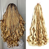 French Curly Braiding Hair 18 Inch 8 Packs Pre Stretched Bouncy Braiding Hair Loose Wavy Braiding Hair Synthetic Hair Extensi