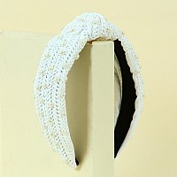 Fedans Rattan Headband For Women Pearl White Straw Headbands Fashion Weave Spring Headband Summer Hair Accessories