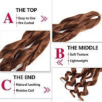 French Curly Braiding Hair 18 Inch 8 Packs Pre Stretched Bouncy Braiding Hair Loose Wavy Braiding Hair Synthetic Hair Extensi