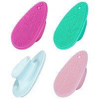 4 Pcs Silicone Face Scrubber Beomeen Facial Cleansing Brush Soft Silicone Facial Exfoliation And Massage Brush Blackhead Scrubb