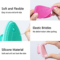 4 Pcs Silicone Face Scrubber Beomeen Facial Cleansing Brush Soft Silicone Facial Exfoliation And Massage Brush Blackhead Scrubb