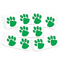 Fashiontats Green Paw Prints Temporary Tattoos 20Pack Skin Safe Made In The Usa Removable