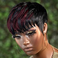 Pangdonglai Short Layered Pixie Wigs Human Hair Wigs Pixie Cut Wigs For Black Women Brazilian Virgin Human Hair Wigs For Women 1