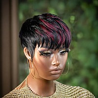 Pangdonglai Short Layered Pixie Wigs Human Hair Wigs Pixie Cut Wigs For Black Women Brazilian Virgin Human Hair Wigs For Women 1