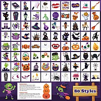 Mddruiqi 80 Styles Glow Halloween Tattoos For Kids Halloween Party Favors Halloween Tats Stickers Halloween Games Treats T