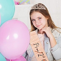 Cieher 12Th Birthday Crown 12Th Birthday Sash Pearl Pin Set Its My 12Th Birthday Sash 12 Birthday Tiara 12Th Birthday De