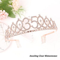 Cieher 35Th Birthday Crown 35Th Birthday Sash Pearl Pin Set 35 Fabulous Birthday Sash 35 Birthday Tiara 35Th Birthday D