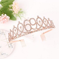 Cieher 69Th Birthday Crown 69Th Birthday Sash Pearl Pin Set 69 Fabulous Birthday Sash 69 Birthday Tiara 69Th Birthday D