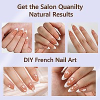 Misssix French Gel Nail Tips 150Pcs French Tip Press On Nails Medium Almond Brown No Need To File 3 In 1 Tips Prelasting Fak