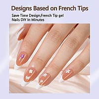 Misssix French Gel Nail Tips 150Pcs French Tip Press On Nails Medium Almond Brown No Need To File 3 In 1 Tips Prelasting Fak