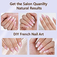 Misssix French Gel Nail Tips 150Pcs French Tip Press On Nails Medium Almond Pink No Need To File Tips Prelasting Fake Nails