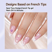 Misssix French Gel Nail Tips 150Pcs French Tip Press On Nails Medium Almond Pink No Need To File Tips Prelasting Fake Nails