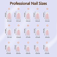 Misssix French Gel Nail Tips 150Pcs French Tip Press On Nails Medium Almond Pink No Need To File Tips Prelasting Fake Nails