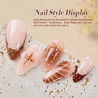 Born Pretty Jelly Gel Nail Polish Set Fall Winter Jelly Brown Burgundy Black Gel Polish Sheer Milky Jelly Nude Transparent Gel P