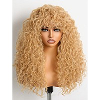 Gorgius Shaggy Haircuts Golden Blonde Wig With Bangs Curly Wig With Bangs Crafted With Stylearchive Technology Premium Fiber