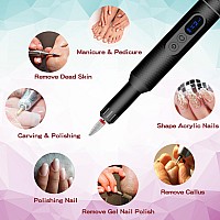 Pinkiou Cordless Electric Nail Drill Portable Rechargeable Nails Efile Manicure Kit Women Sanding For Acrylic Gel Nails Professi