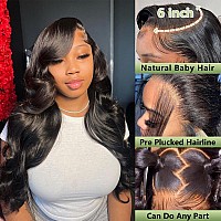 Pidrez Body Wave Lace Front Wigs Human Hair 13X6 Human Hair Lace Front Wigs 180 Density Body Wave Wig For Women Transparent Glu