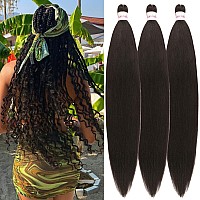 Gozill Black Kanekalon Braiding Hair Pre Stretched 26 Inch Hypoallergenic Synthetic Braiding Hair For Knotless Box Braids 26Inc