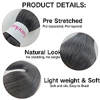 Gozill Black Kanekalon Braiding Hair Pre Stretched 26 Inch Hypoallergenic Synthetic Braiding Hair For Knotless Box Braids 26Inc