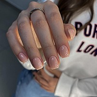 Nude Pink Press On Nails Short Square Kxamelie Natural Short Gel Nails Glue On Acrylic Nails Press Ons Featured Protective Coat