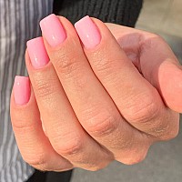 Rose Pink Press On Nails Short Square Kxamelie Natural Short Gel Nails Glue On Acrylic Nails Press Ons Featured Protective Coat