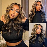 Gawmug 30 Inch Highlight Lace Front Wigs Human Hair Pre Plucked With Baby Hair 427 Colored 13X4 Body Wave Lace Frontal Wigs 180