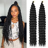 Qrhsuka Curly Braiding Hair Ocean Wave Crochet Hair 24 Inch Deep Curly Crochet Braids Wet And Wavy Braiding Hair Synthetic Croch