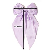 Furling Pompoms Hair Bows Clips For Women Large Bow Clips For Girls Satin Long Tails With Alligator Clips Big Hair Bow Hair Acce