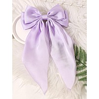 Furling Pompoms Hair Bows Clips For Women Large Bow Clips For Girls Satin Long Tails With Alligator Clips Big Hair Bow Hair Acce