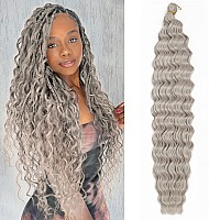 Qrhsuka Curly Braiding Hair Ocean Wave Crochet Hair 30 Inch Deep Curly Crochet Braids Wet And Wavy Braiding Hair Synthetic Croch