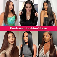 Tenacoo 30 Inch Wear And Go Glueless Wig Chocolate Brown Lace Front Wig Human Hair Pre Plucked Pre Cut 9X6 Glueless Lace Front W