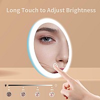 Travel Magnifying Mirror With Light 10X 4Inch Rechargeable Lighted Magnified Mirror With Suction Cups Small Magnifying Mirror