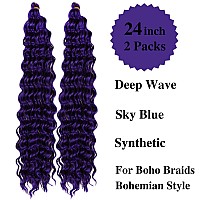 Purple Curly Braiding Hair Deep Wave Curly Braiding Hair For Boho Braids Crochet Braids Deep Wave 24 Inch