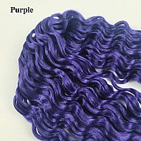 Purple Curly Braiding Hair Deep Wave Curly Braiding Hair For Boho Braids Crochet Braids Deep Wave 24 Inch