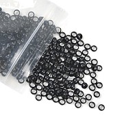 200 Pcs 4Mm Micro Link Beads Hair Extensions Beads Copper Nano Rings Beads Hair Beads Hair Extension Tool Black