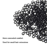 200 Pcs 4Mm Micro Link Beads Hair Extensions Beads Copper Nano Rings Beads Hair Beads Hair Extension Tool Black