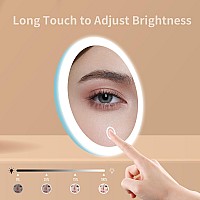 Travel Magnifying Mirror With Light 30X 4Inch Rechargeable Lighted Magnified Mirror With Suction Cups Small Magnifying Mirror