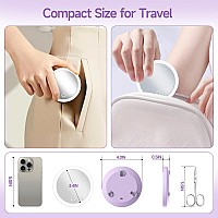 Travel Magnifying Mirror With Light 5X 4Inch Rechargeable Lighted Magnified Mirror With Suction Cups Small Magnifying Mirror 5