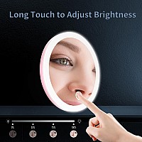 Travel Magnifying Mirror With Light 20X 4Inch Rechargeable Lighted Magnified Mirror With Suction Cups Small Magnifying Mirror