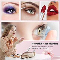 Travel Magnifying Mirror With Light 20X 4Inch Rechargeable Lighted Magnified Mirror With Suction Cups Small Magnifying Mirror