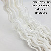 White Curly Braiding Hair Deep Wave Curly Braiding Hair For Boho Braids Crochet Braids Deep Wave 24 Inch